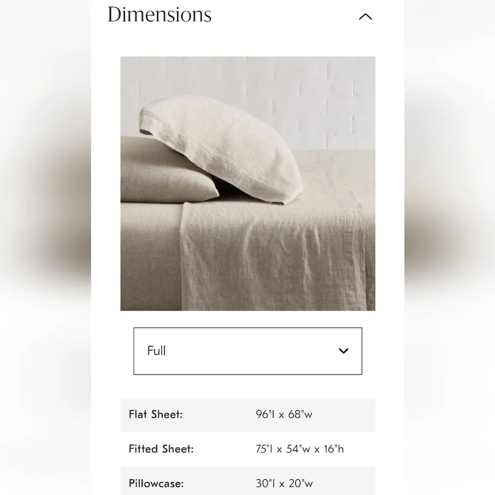 ❤️BUY 2 GET 1 FREE European Flax Linen Sheet Set, Full, Frost Gray, Retail $269
